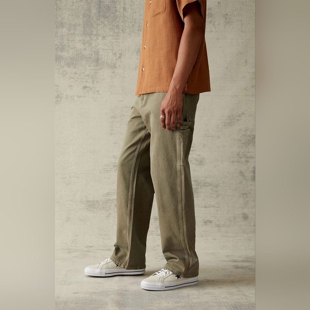 PacSun [34x32] Eco Baggy Olive Carpenter Jeans - Picture 2 of 6